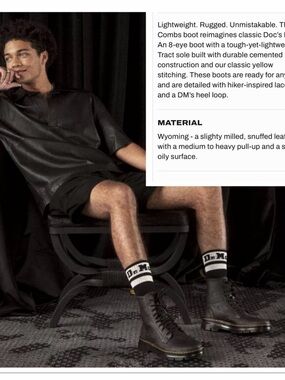Dr Martens Combs Leather Combat Boots